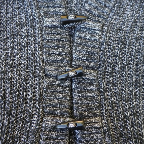 Torrid Cardigan Dark Grey Marled Longline Faux Sherpa Hood Toggle Pockets 2 - Picture 4 of 10